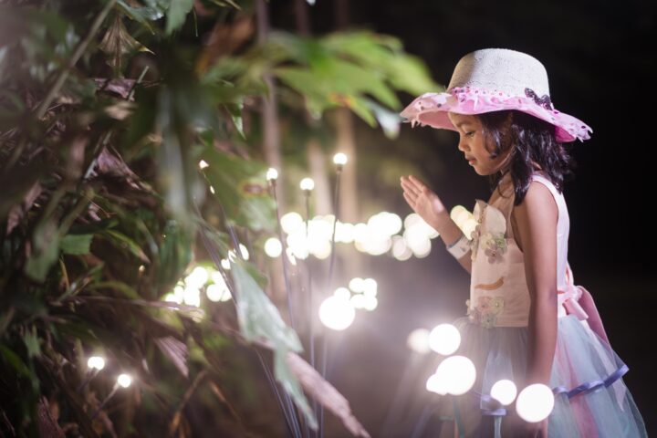 Dream Forest Langkawi - girl looking amazed at all the beautiful lights
