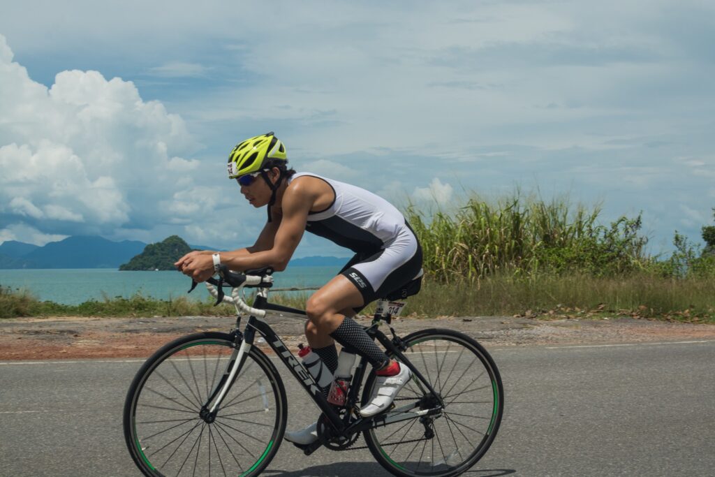 Sportsman riding a bicycle in Langkawi 