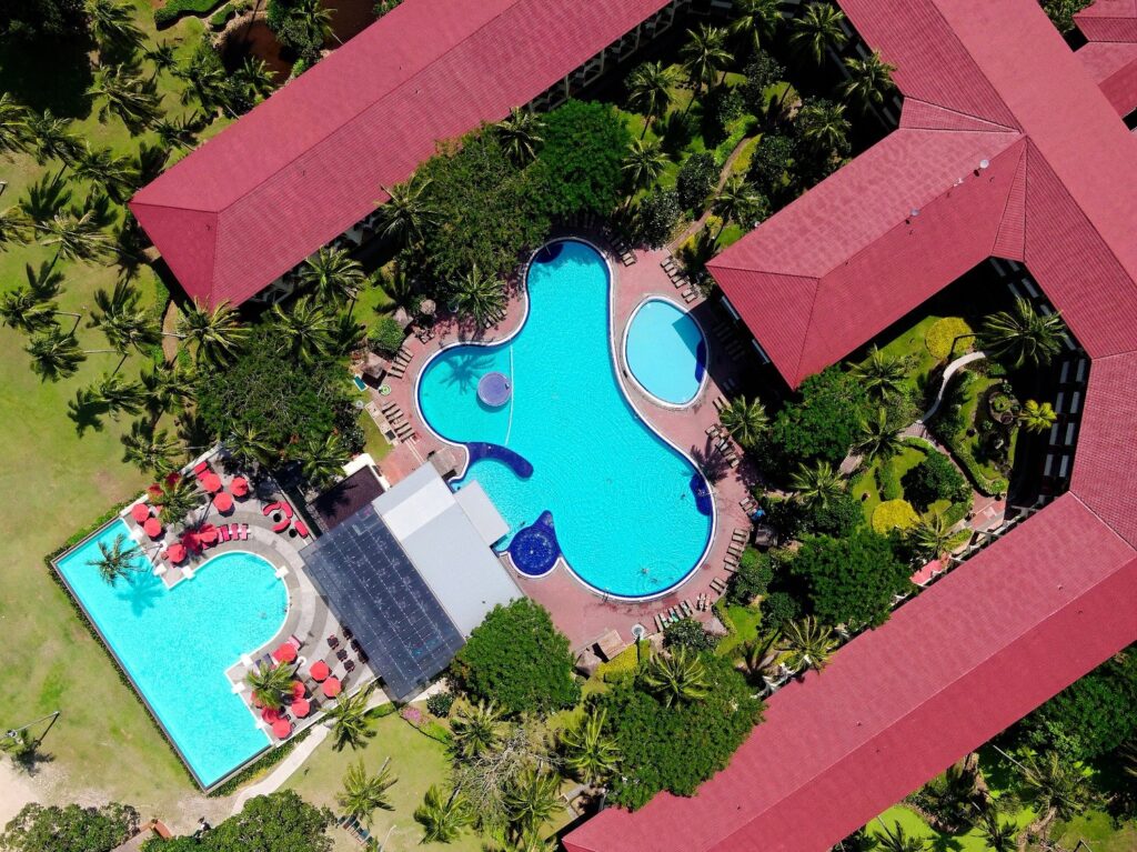 Holiday Villa Resort & Beachclub and its choice of pools from above 