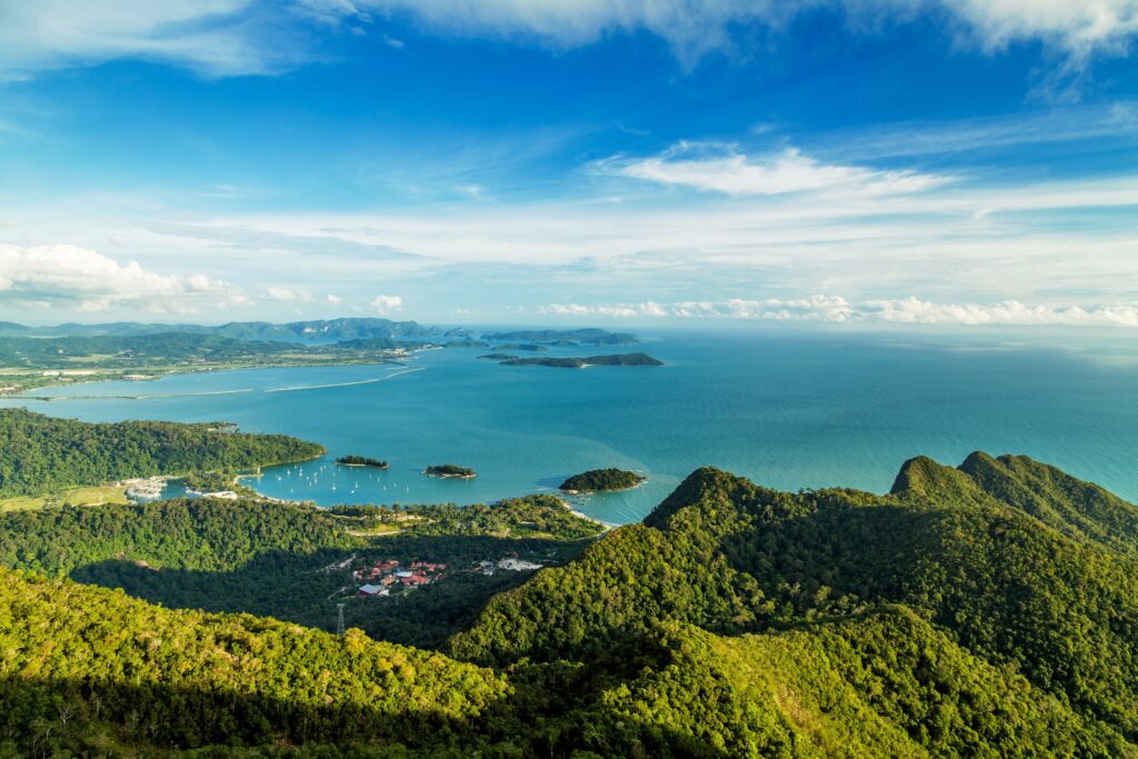 View of tropical island Langkawi in Malaysia